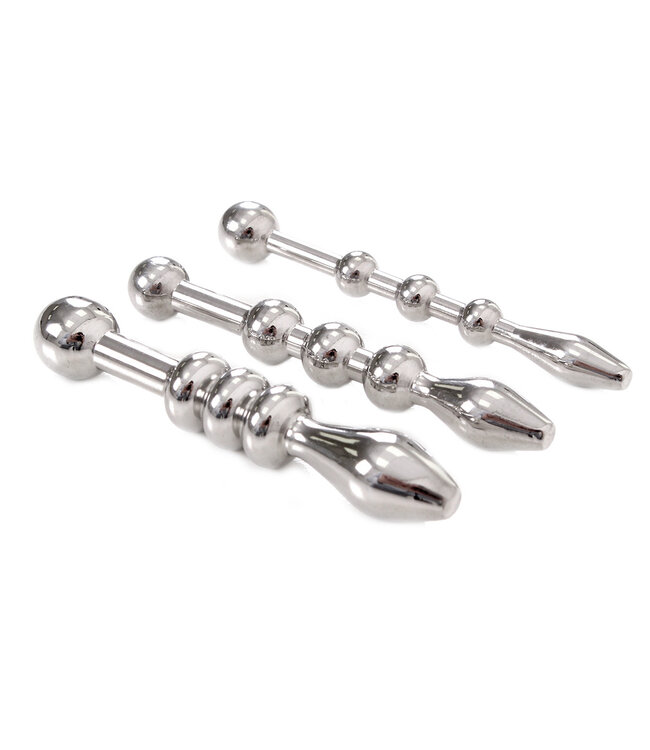 Kiotos Steel Kiotos Steel Urethraal Starter Set Met 3 Penispluggen 6-10mm Roestvrijstaal