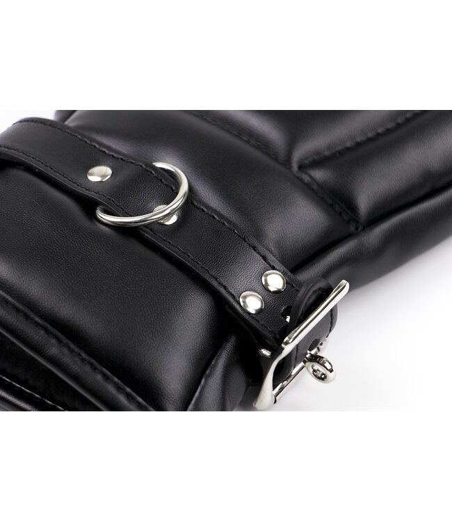 Kiotos Leather Verschließbare Bondage-Handschuhe aus PU-Leder | Gepolstert & Stilvoll