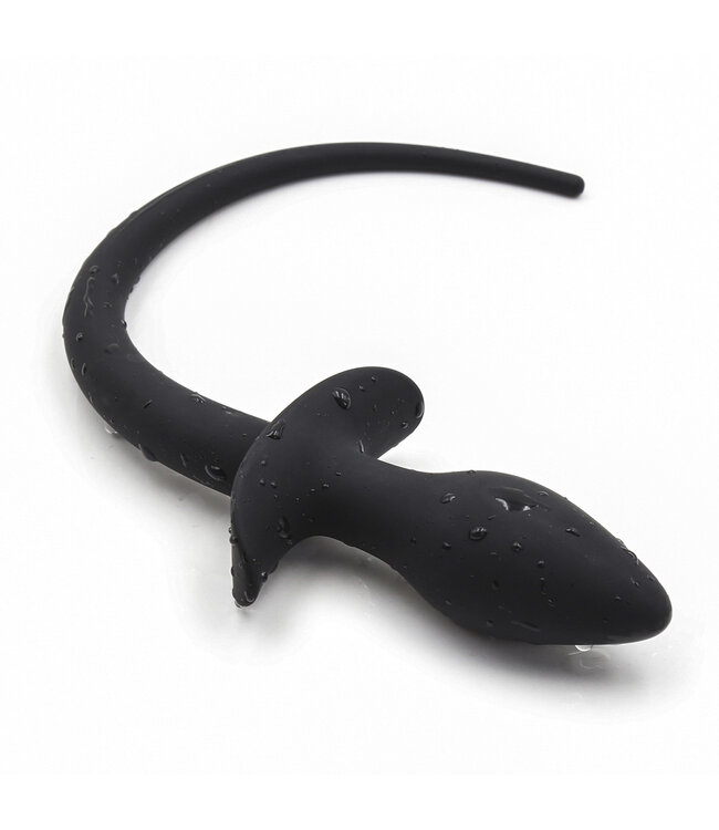 KIOTOS X Schwarzer Buttplug mit Schwanz aus flexiblem Silikon – 28 cm für Spaß und Rollenspiel
