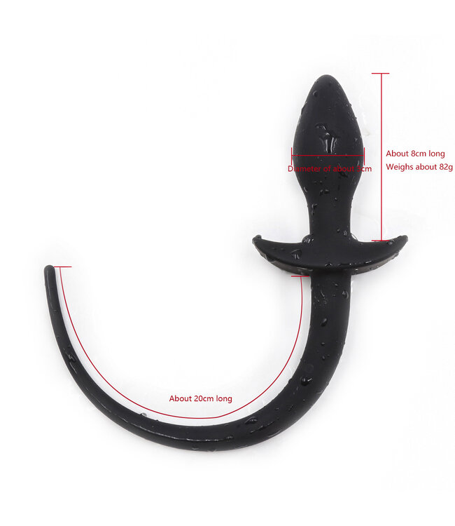 KIOTOS X Siliconen Buttplug Met Lange Hondenstaart 28 cm Zwart Voor Puppy Play