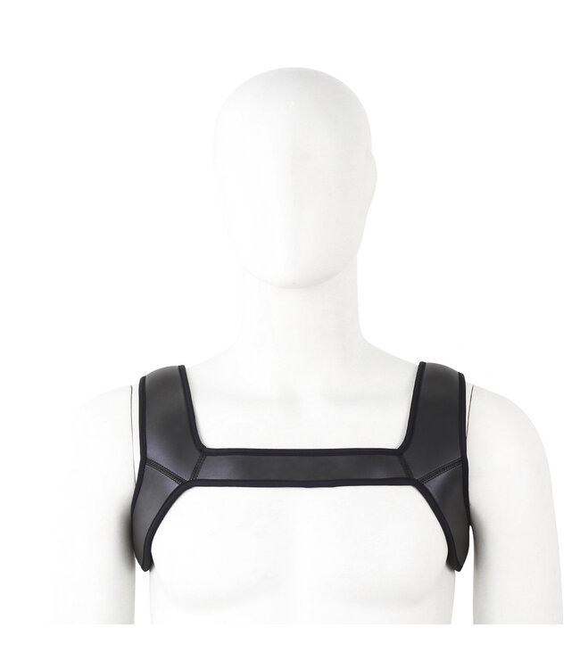 Kiotos Leather Neoprene Muscle Harness with Elastic Shoulder Strap - Sporty Chic Accessory