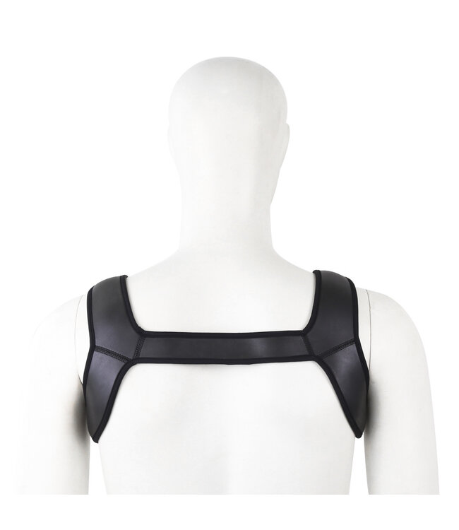 Kiotos Leather Neoprene Muscle Harness with Elastic Shoulder Strap - Sporty Chic Accessory