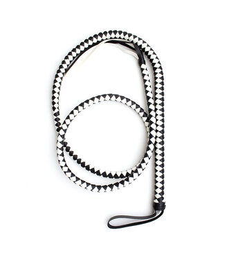 Kiotos Leather Stylish Long Black and White Whip | Strong & Durable Design