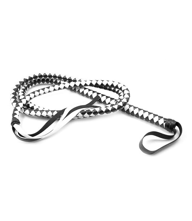 Kiotos Leather Stylish Long Black and White Whip | Strong & Durable Design