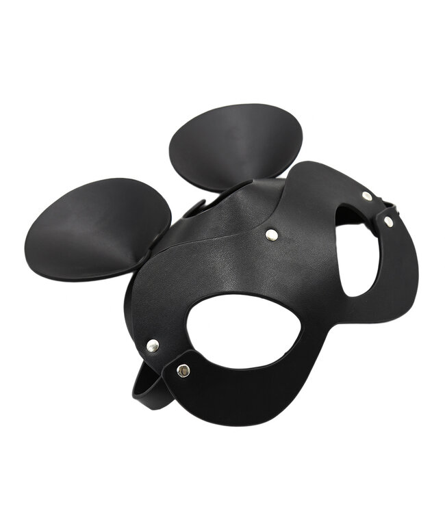 Kiotos Leather PU-Leren Muis Masker Met Metalen Klinknagels En Fluwelen Voering
