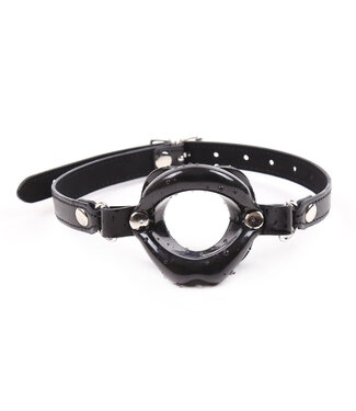 Kiotos Leather Weicher PU-Mundöffner Schwarz – Intimer Spaß für gespreizte Lippen
