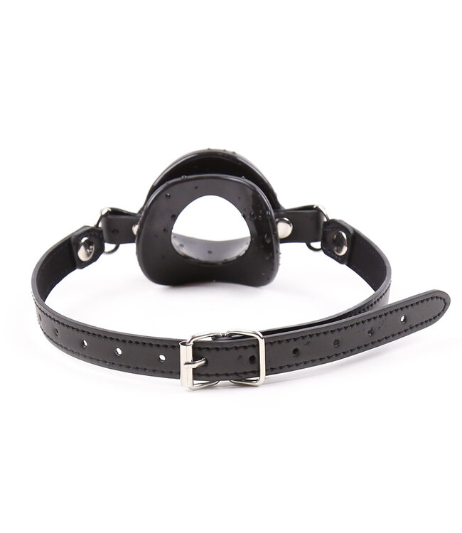 Kiotos Leather Weicher PU-Mundöffner Schwarz – Intimer Spaß für gespreizte Lippen