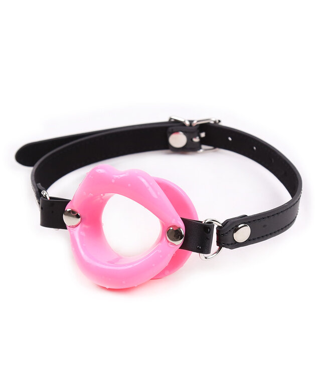 Kiotos Leather Kiotos Leather Roze Mouth Gag Van PU-Leder Met Verstelbare Band