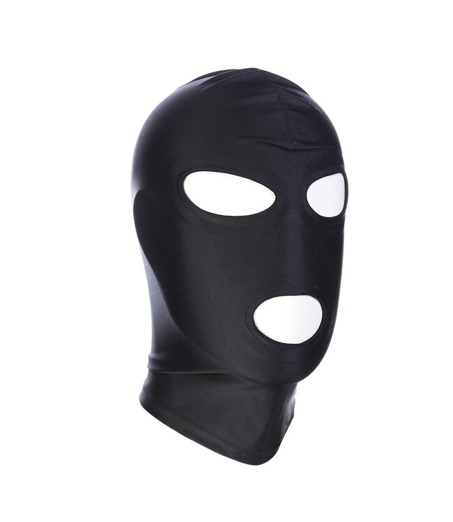 Classic Black Spandex BDSM Hood - 3-Hole Mask for Ultimate Comfort