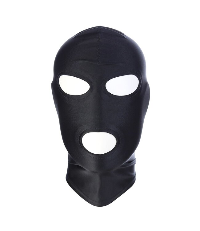 Zwart Spandex BDSM Masker Met 3 Gaten Voor Ogen En Mond