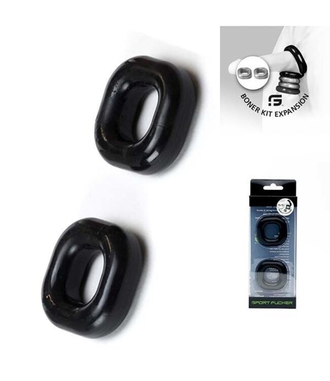 Sport Fucker Boner Kit Uitbreidingsset Zwart Met 2 Extra Vierkante Donuts