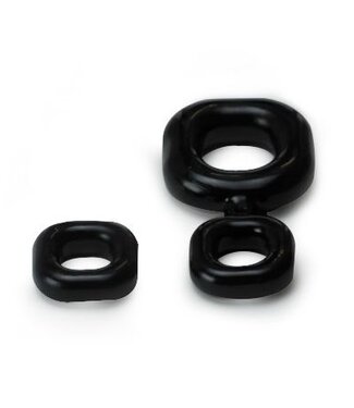 Sport Fucker Sport Fucker Boner Kit: Stretchy Cock Ring & Ball Stretcher Black