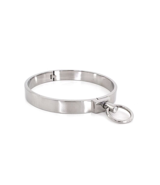 Kiotos Steel Kiotos Steel RVS Halsband L Met Edelsteen O-Ring Voor Kinky Accessoires