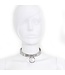 Kiotos Steel Kiotos Steel RVS BDSM Halsband Met O-Ring En Edelsteen (M)