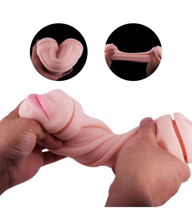 Realistischer Masturbator mit Soft-Zähnen | Vagina & Mund aus Silikon