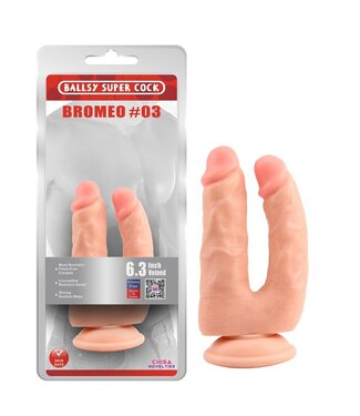 Chisa Double Dildo Bromeo 18cm - Realistic PVC with Strong Suction Cup