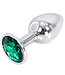Kiotos Eleganter Aluminium-Analplug mit grünem Juwel – Stilvolle Stimulation 9,5 cm