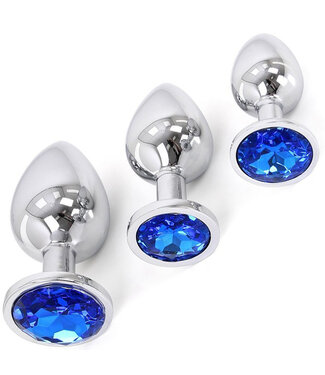 Kiotos Kiotos Aluminium Buttplug Met Blauw Juweel 9,5 cm – Strak En Duurzaam