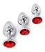 Kiotos Red Jewel Aluminium Butt Plug | Elegant Design, 3 Sizes Available