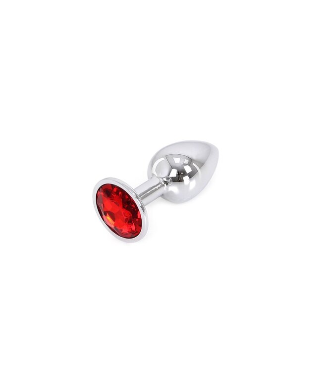 Kiotos Eleganter Aluminium-Analplug mit rotem Juwel – 7-9,5 cm, langlebig und stilvoll