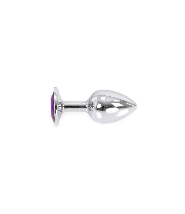 Kiotos Eleganter Aluminium-Analplug mit Violettem Schmuckstein – 3 Größen