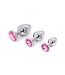 Kiotos Aluminium Buttplug Met Roze Edelsteen - Hoogglans Polijsting, 3 Maten