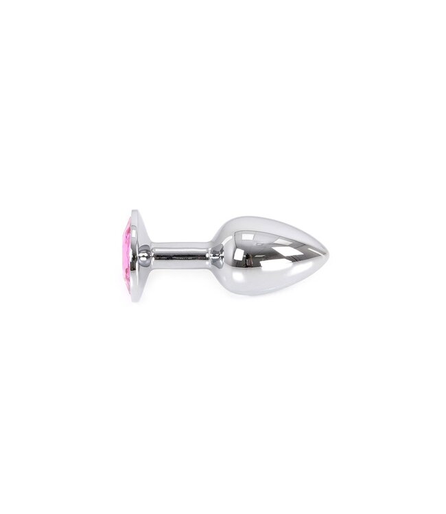 Kiotos Luxuriöser Aluminium Analplug mit Rosa Juwel – 9,5 cm Hochglanzpoliert