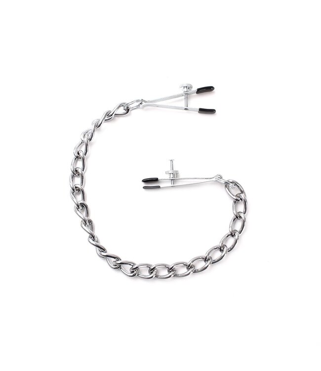 Kiotos Steel Adjustable Nipple Clamps with Heavy Chain for Intense Play