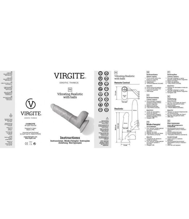 Virgite Luxury Realistic Vibrator R5 | Flexible, Remote Control, USB Rechargeable