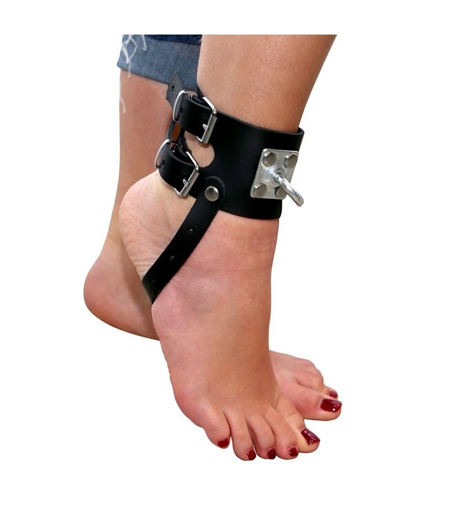 Genuine Leather Ankle Cuffs with Heavy-Duty O-Ring & Adjustable Straps