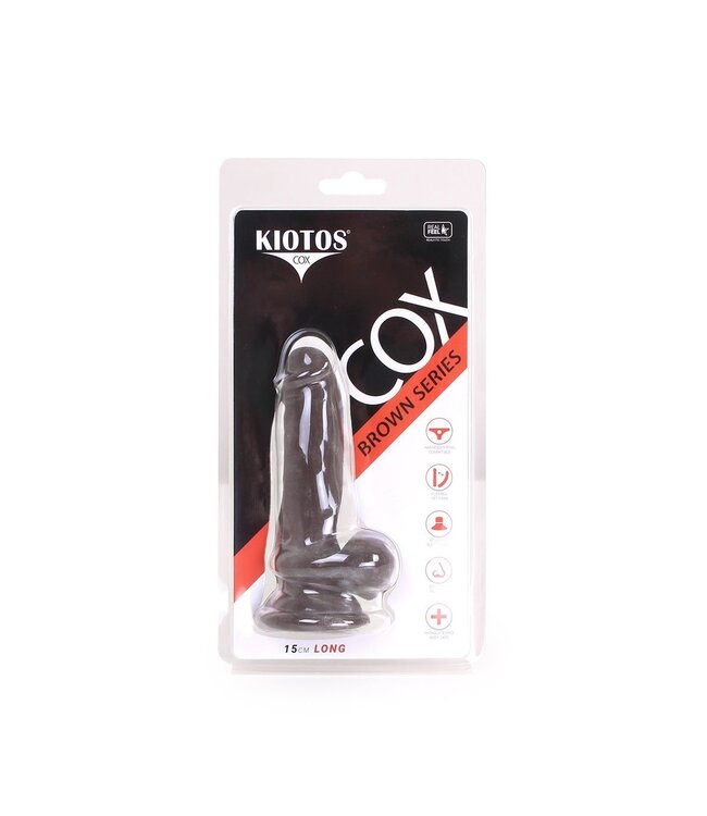 Kiotos COX Realistic Brown Suction Cup Dildo 15 cm - Flexible & Body-Safe