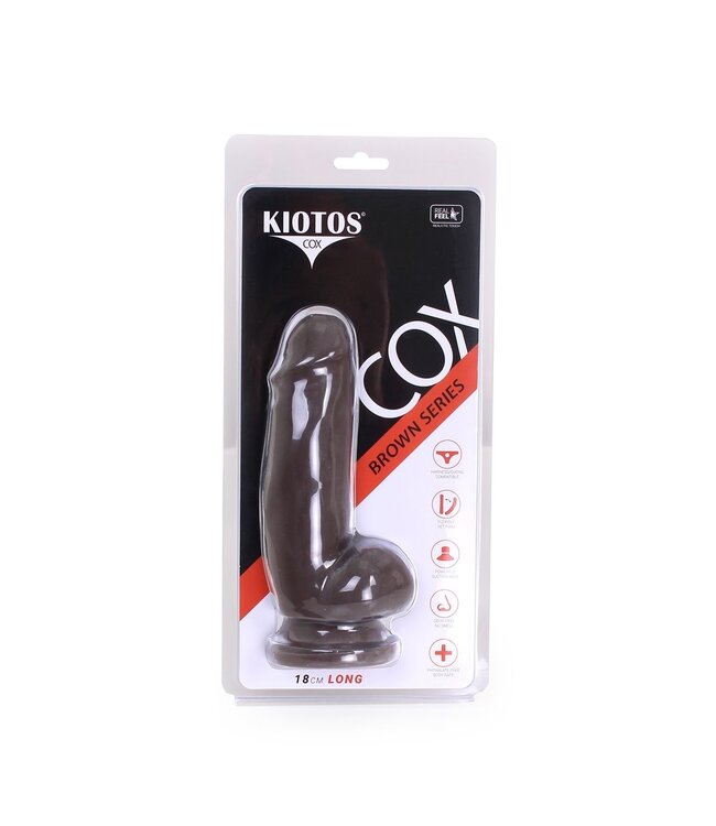 Kiotos COX Realistischer Dildo mit Saugnapf in Braun – 18 cm flexibel & sicher