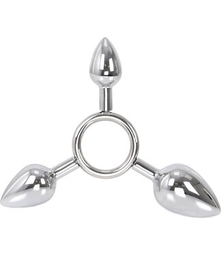 Kiotos Steel Triple O Anal Plugs Ring - 3 Sizes Aluminum Toy for Beginners
