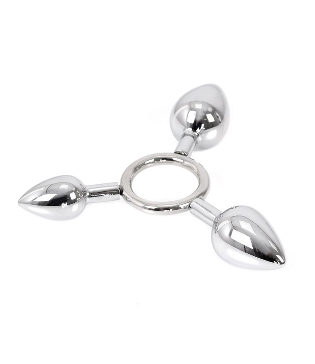Kiotos Steel Kiotos Steel 3-in-1 Aluminium Anaalplug Ring Met Variabele Diameters