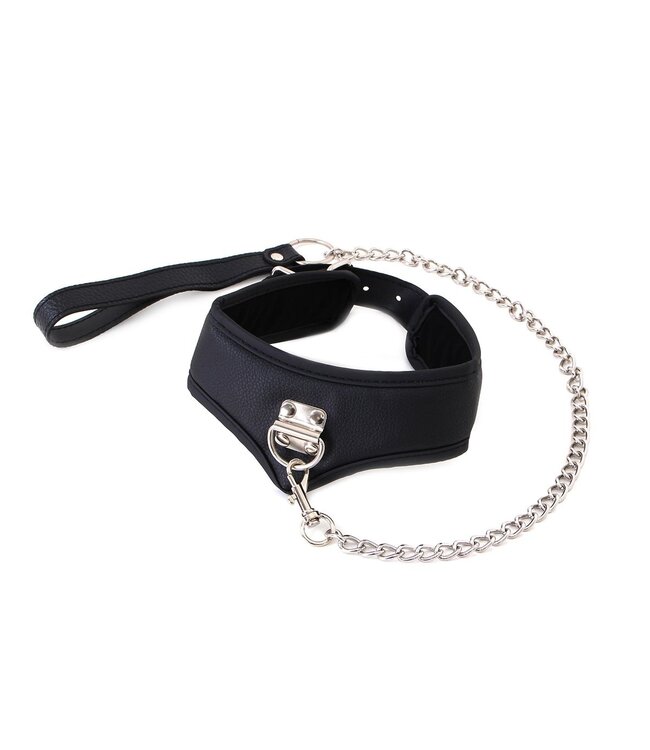 Adjustable PU Leather Dog Collar with 65cm Leash - Stylish & Durable