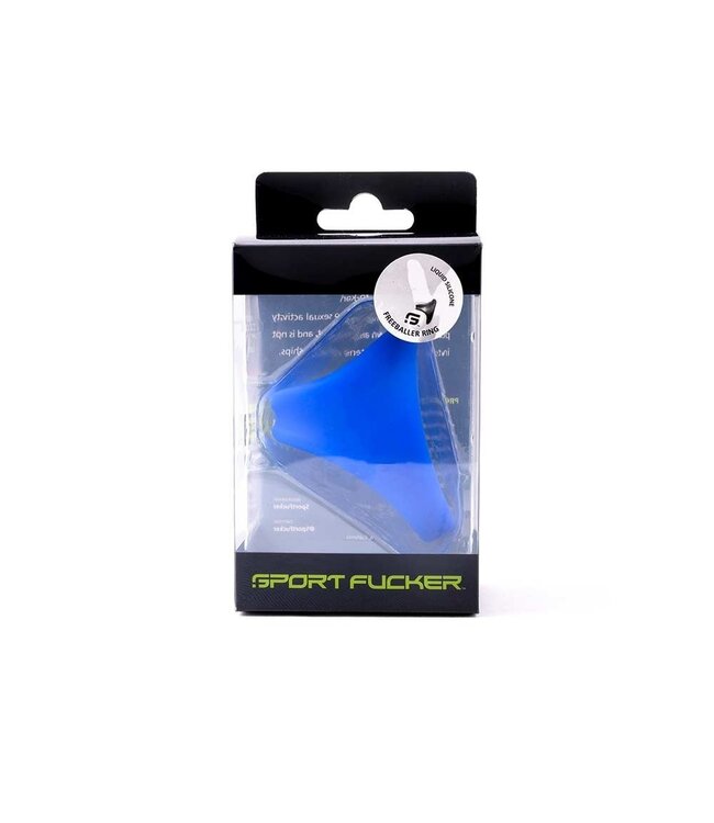 Sport Fucker Zelle Liquid Silicone Freeballer – Vielseitiger Cockring in Blau 2-in-1