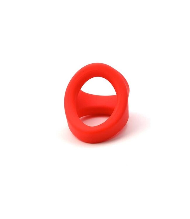 Sport Fucker Liquid Silicone Freeballer Red - Soft 2-in-1 Cock Ring for Comfort