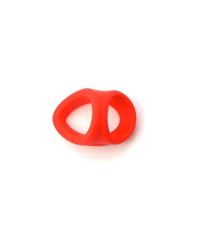 Sport Fucker Siliconen Freeballer Cockring 2-in-1 Rood Van Liquid Silicone – Comfort Fit
