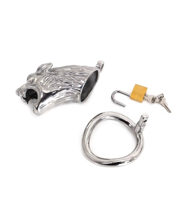 Kiotos Steel Keuschheitskäfig Löwenmähne – Robuster Metall-Cockring 45 mm für Kontrolle