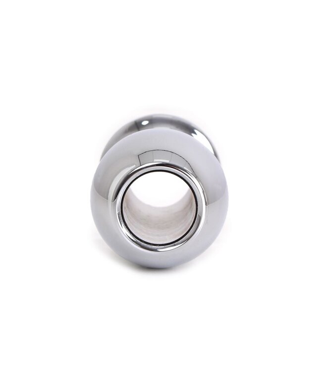 Kiotos Steel Aluminium Holle Anaalplug 7 cm Met Geribbelde Stimulatiebasis