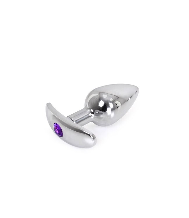 Kiotos Steel Eleganter Aluminium-Analplug mit funkelndem Edelstein 7 cm, 5 Farben
