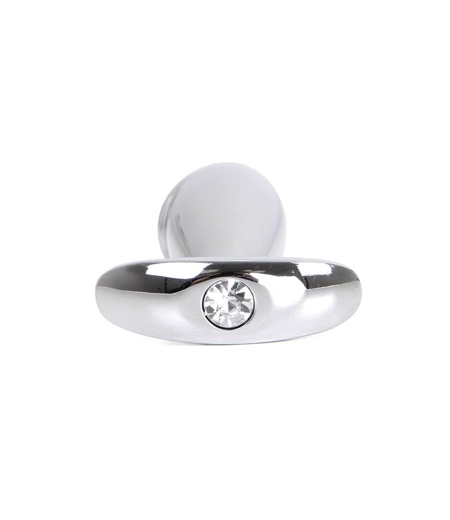 Kiotos Steel Elegant Steel Butt Plug with Gemstone - 10 cm High-Gloss Metal