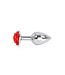 Kiotos Steel Kiotos Steel Aluminium Buttplug Met Rode Roos 7 cm Hoogglans