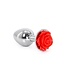 Kiotos Steel Kiotos Steel Aluminium Buttplug Met Rode Roos 7 cm Hoogglans