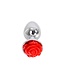 Kiotos Steel Elegant Red Rose Aluminium Butt Plug - 7 cm High Quality Design