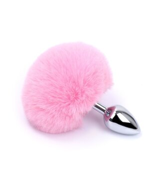 Zachte Buttplug Met 14 cm Metalen Body En Konijnenstaart Accessoire