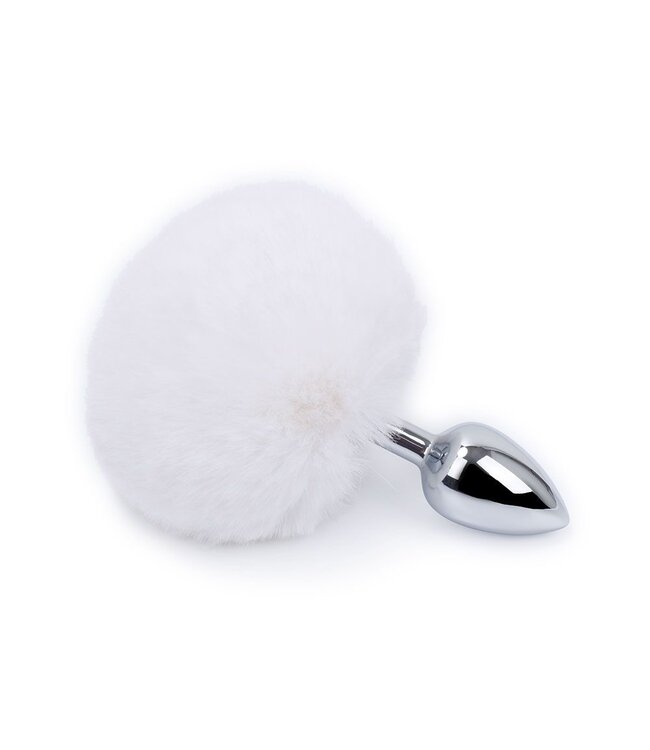Zachte Buttplug Met 14 cm Metalen Body En Konijnenstaart Accessoire