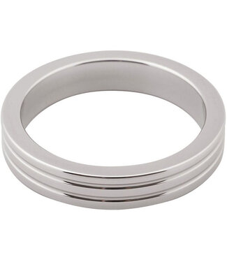 Kiotos Steel Roestvrijstalen Ribbed Cockring Met Dubbele Ribbels Voor Extra Grip