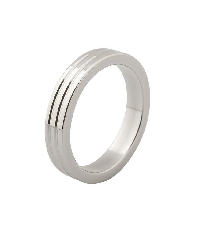 Kiotos Steel Roestvrijstalen Ribbed Cockring Met Dubbele Ribbels Voor Extra Grip