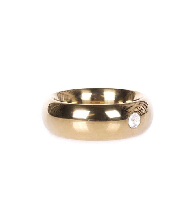 Kiotos Steel Kiotos Steel Gouden Donut Cockring Met Helder Juweel 40-50 mm